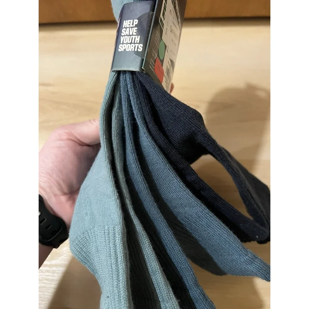 DSG Men's Quarter Crew Socks‎ Regular Size L Green Blue Quarter Crew Style